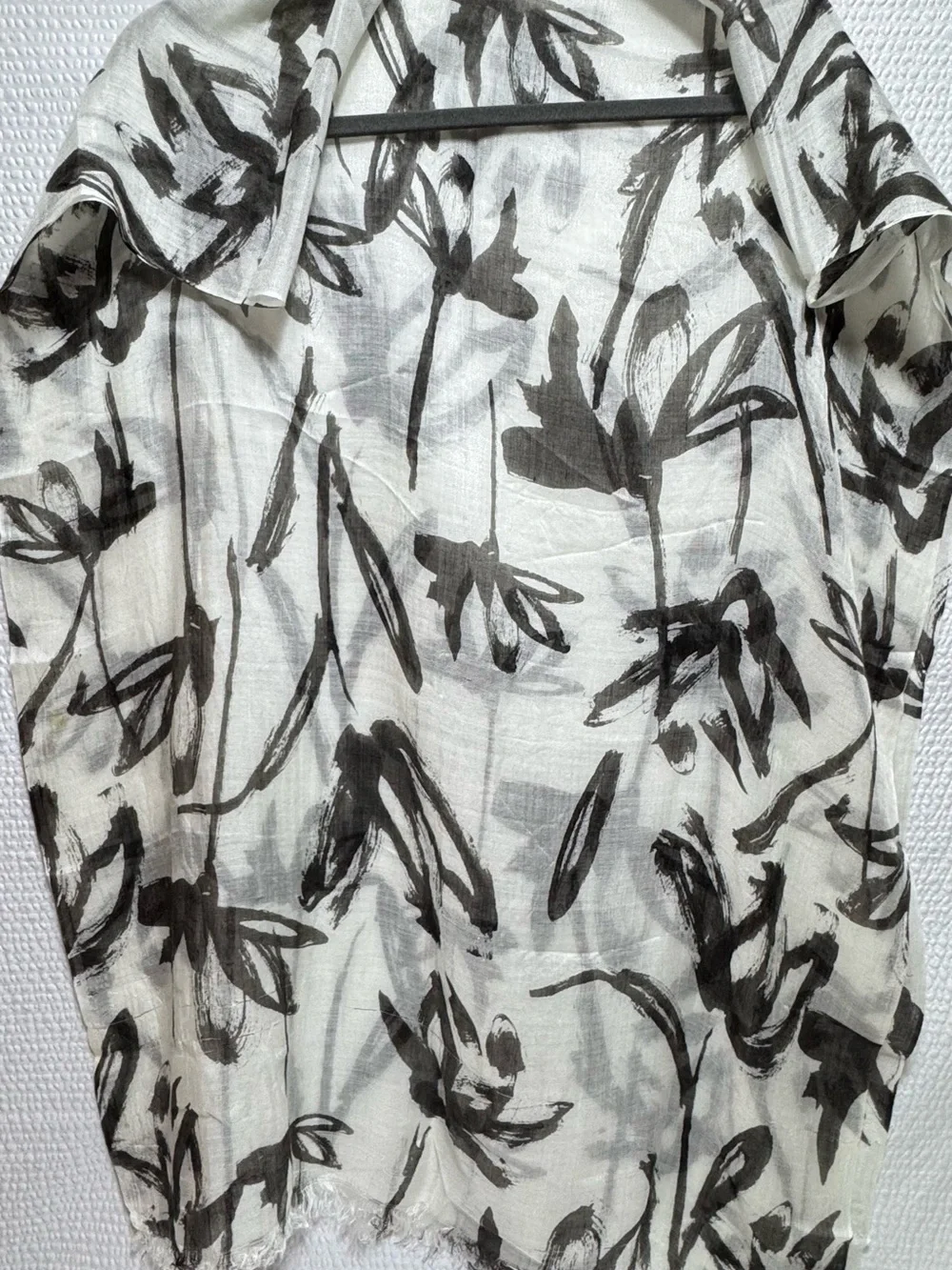 Lightweight White & Black Floral Print Women's Skirt